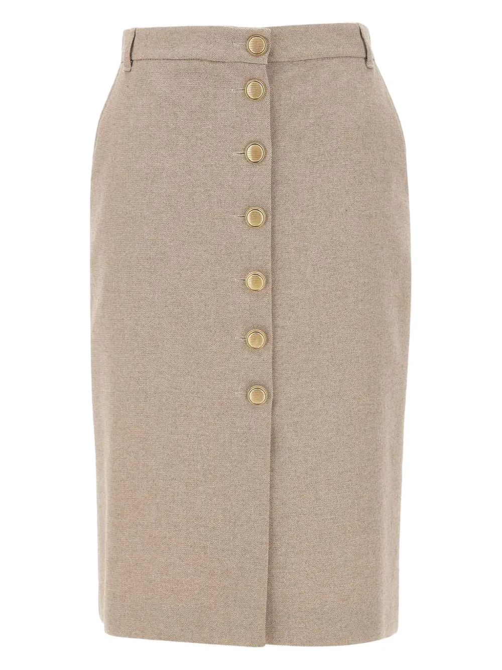 Marella Button-front Midi Skirt In Neutral