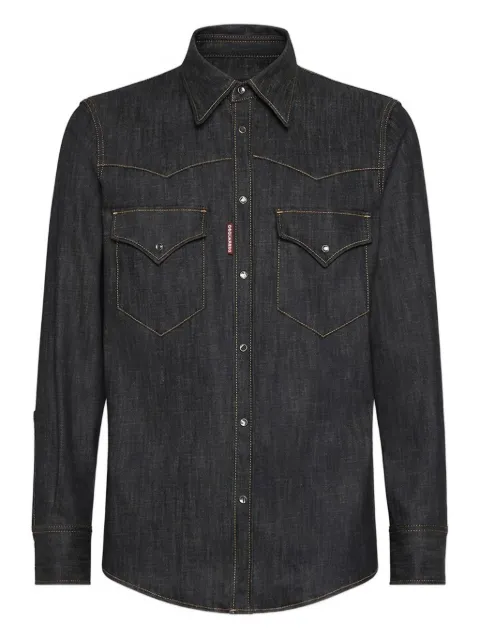 DSQUARED2 camisa de mezclilla con bolsillos y solapa