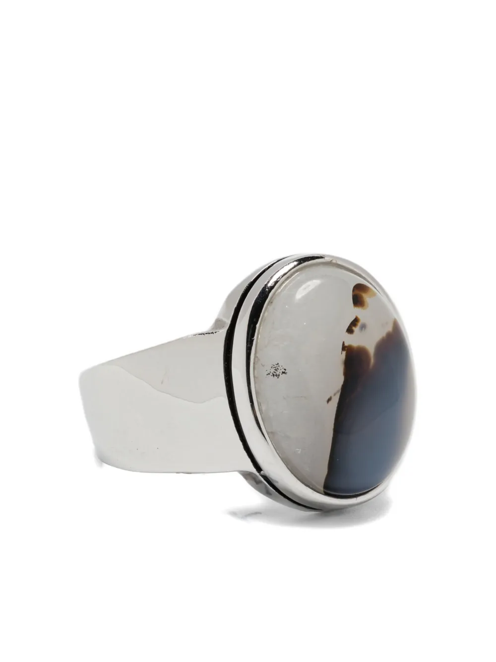 Obsidian Jasper-cabochon Ring In Silver