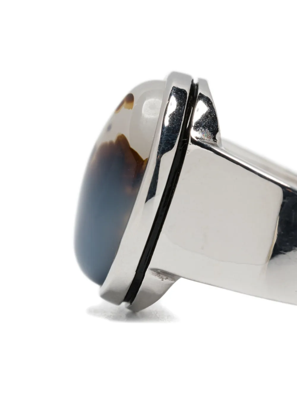 Obsidian Jasper-cabochon Ring In Silver