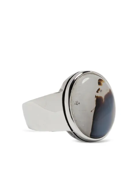 OBSIDIAN anillo con cabujón de jaspe