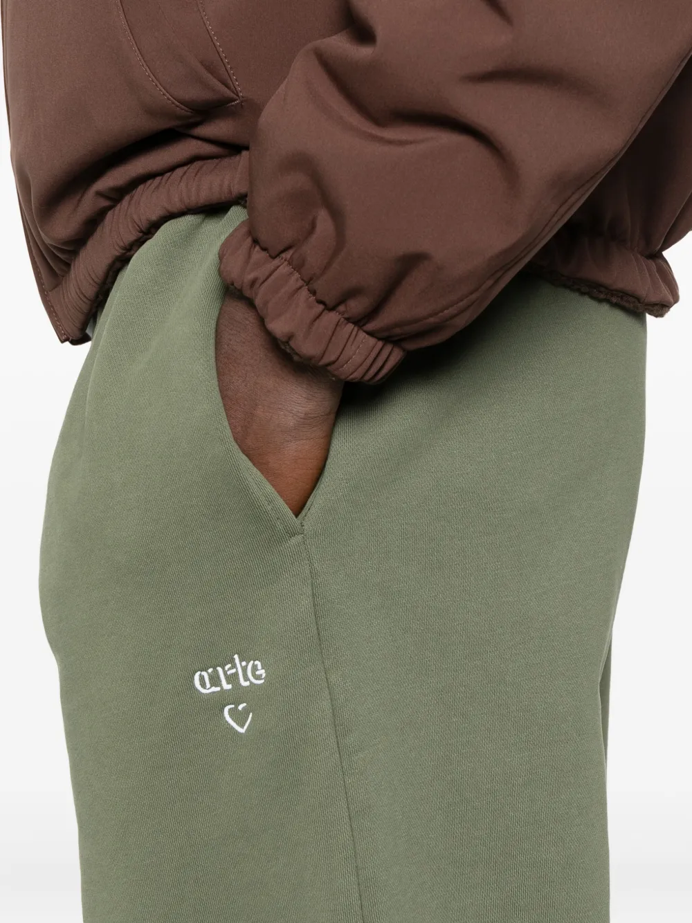 Arte Antwerp Logo-embroidered Track Pants In Green