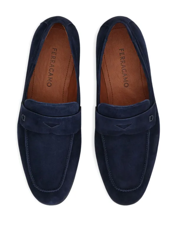 Ferragamo スエード ペニーローファー | ブルー | FARFETCH JP