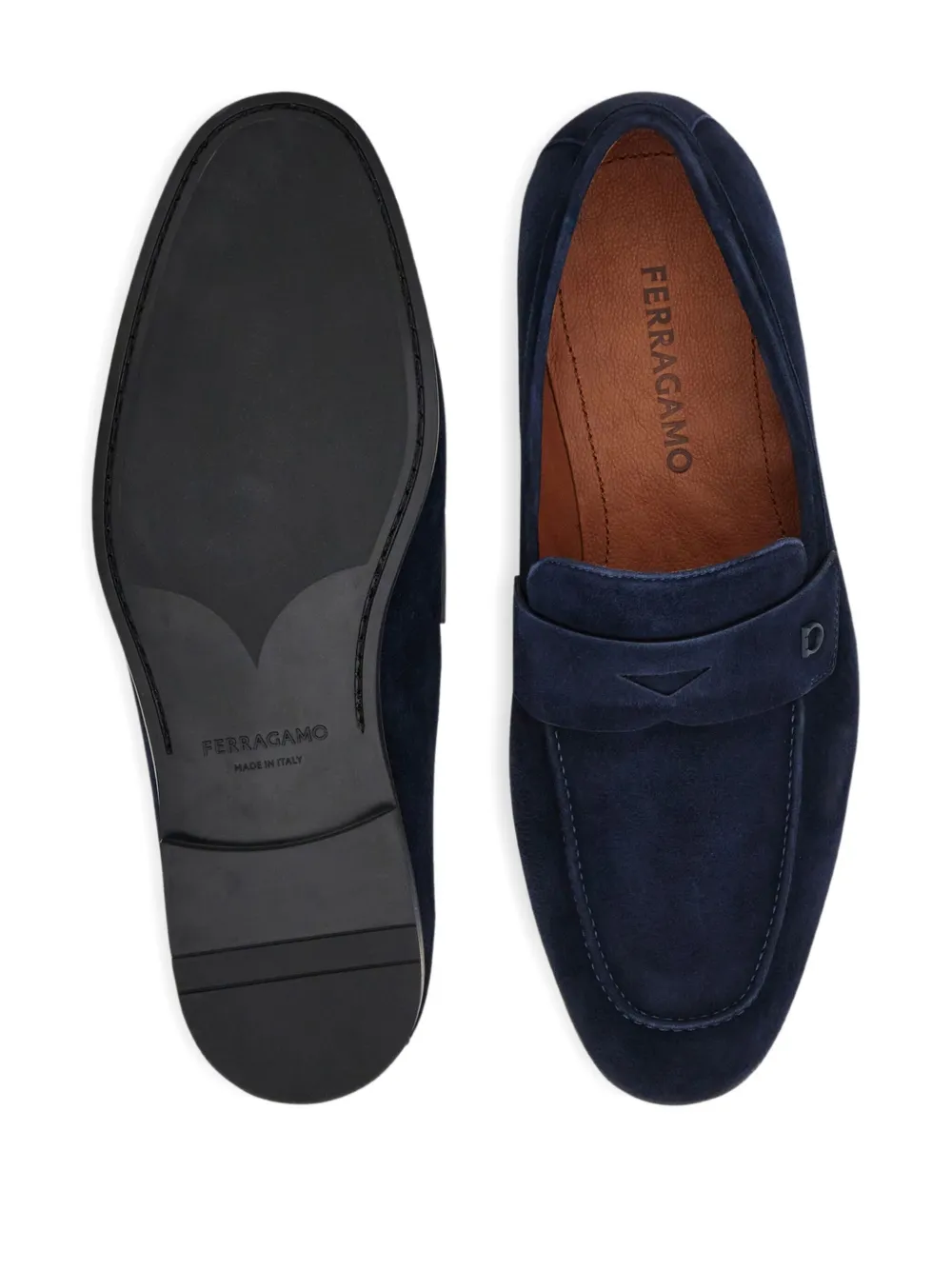 Ferragamo Suède loafers Blauw