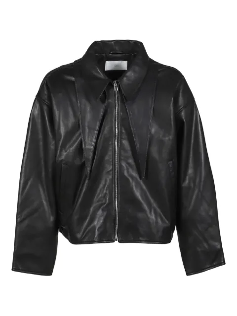 EZR pointed-collar leather jacket