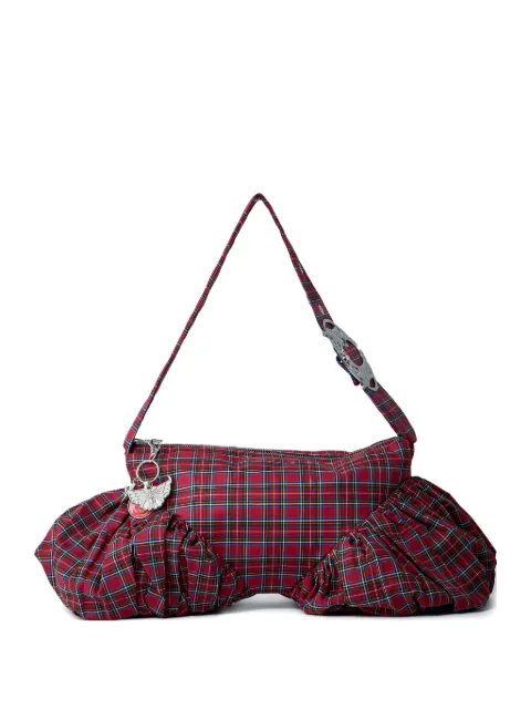 Chopova Lowena Camille check-weave pleated shoulder bag