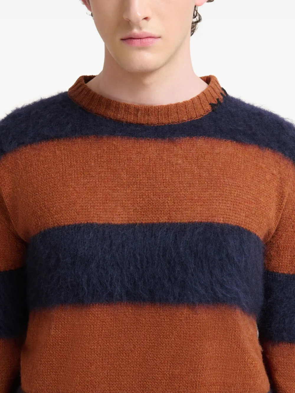 Marni Gestreepte sweater van scheerwol Blauw