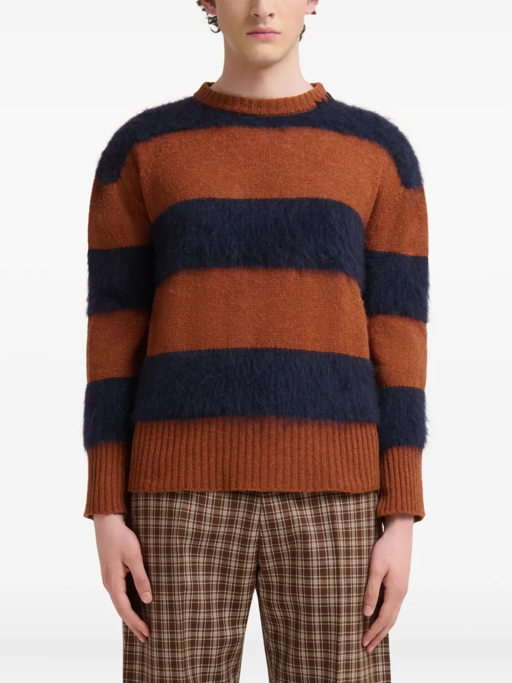 Marni Gestreepte sweater van scheerwol Blauw