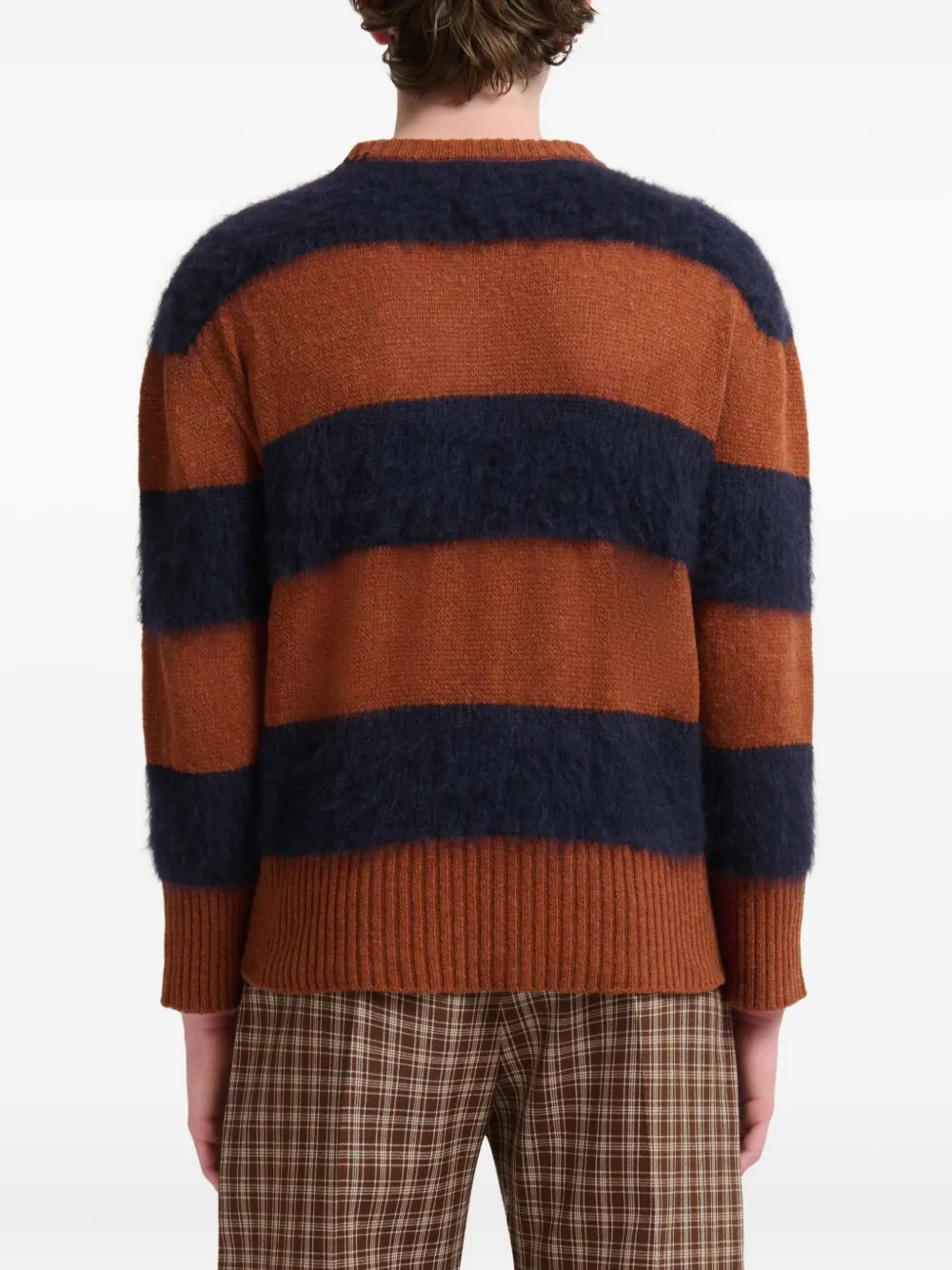 Marni Gestreepte sweater van scheerwol Blauw