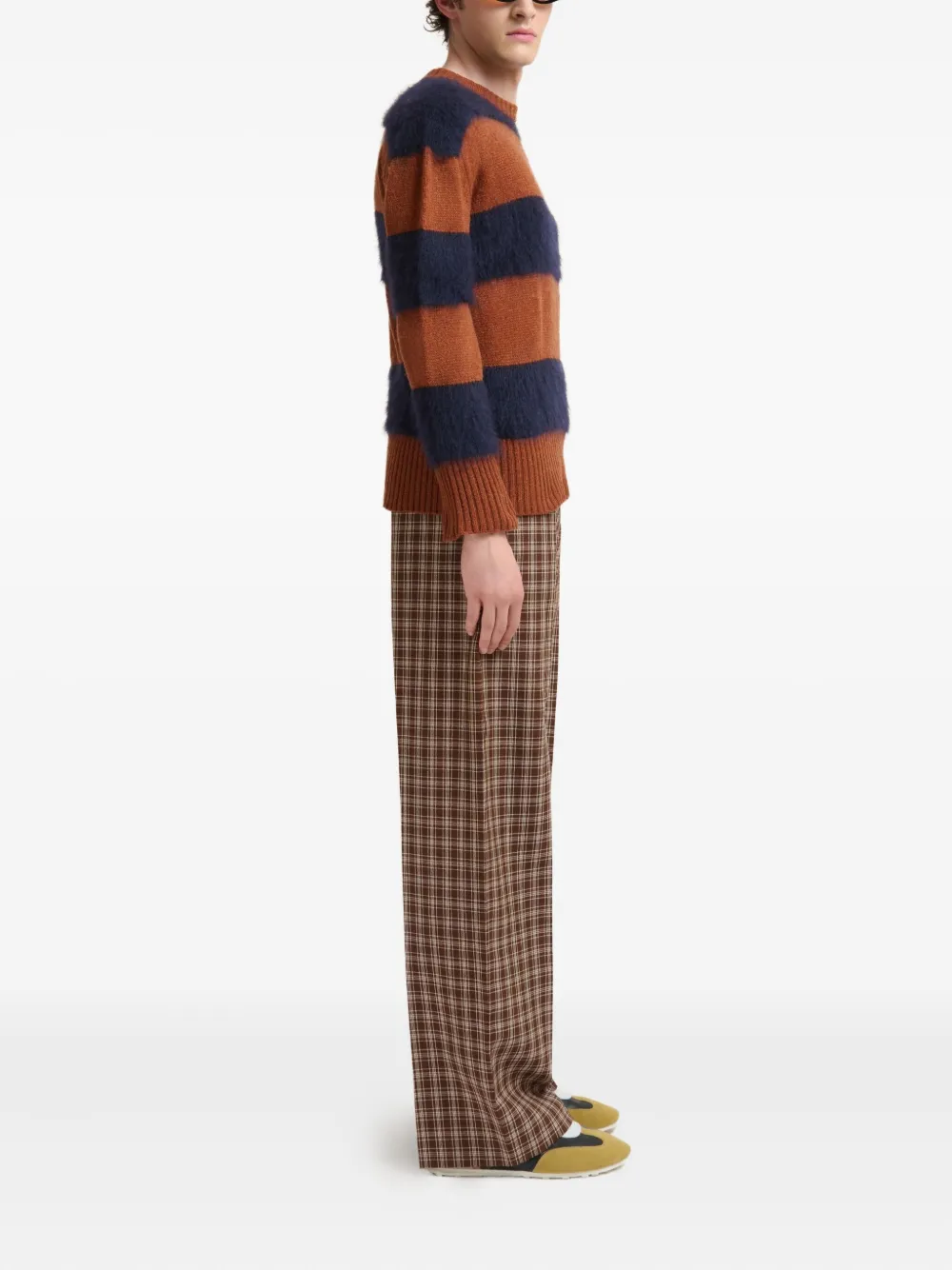 Marni striped virgin wool sweatshirt - Blauw