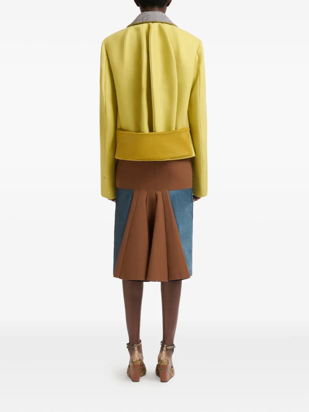 Marni Wollen jack met slangenprint Geel