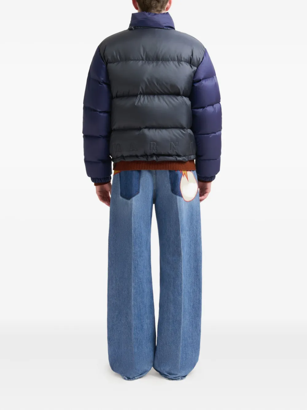 Marni Tweekleurig gewatteerd jack Blauw