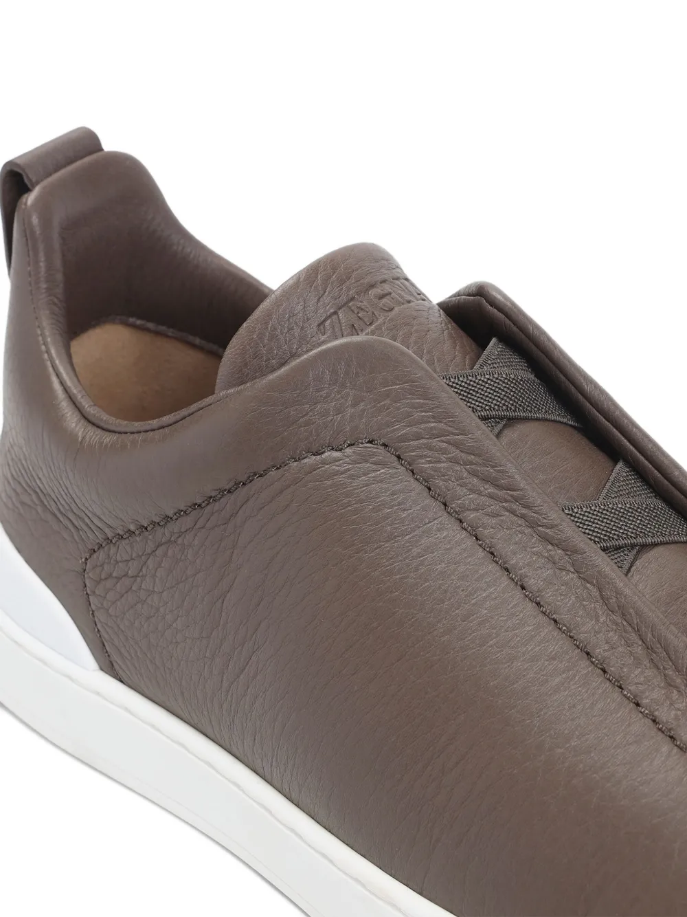 Zegna Triple Stitch Low-top Sneakers In Brown