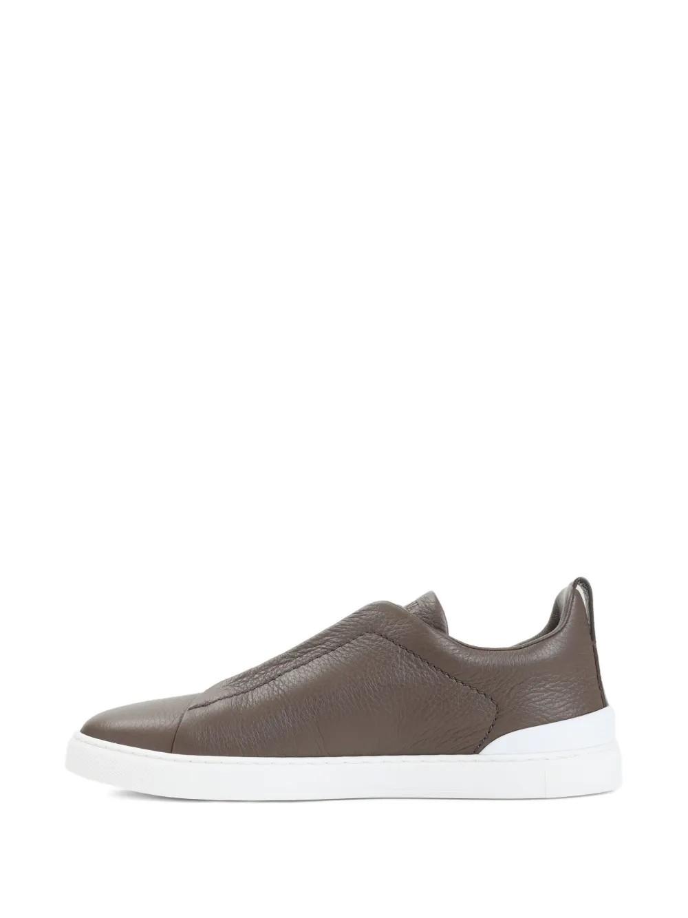 Zegna Triple Stitch Low-top Sneakers In Brown
