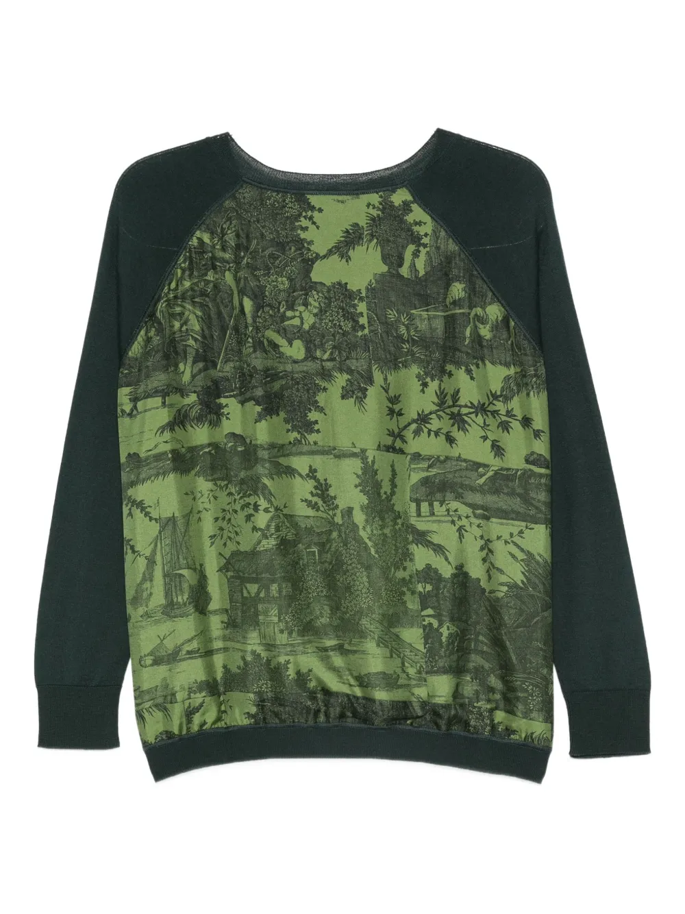 Pierre-louis Mascia V-neck Panelled Sweater In Green