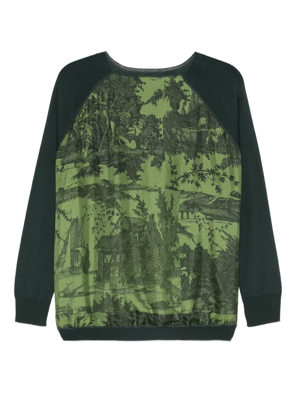 Pierre-Louis Mascia Trui met V-hals en vlakken Groen