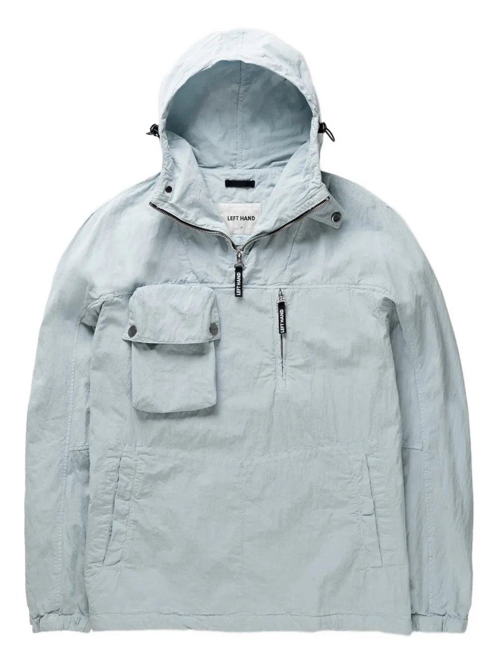 Left Hand hooded pocket anorak - Blu