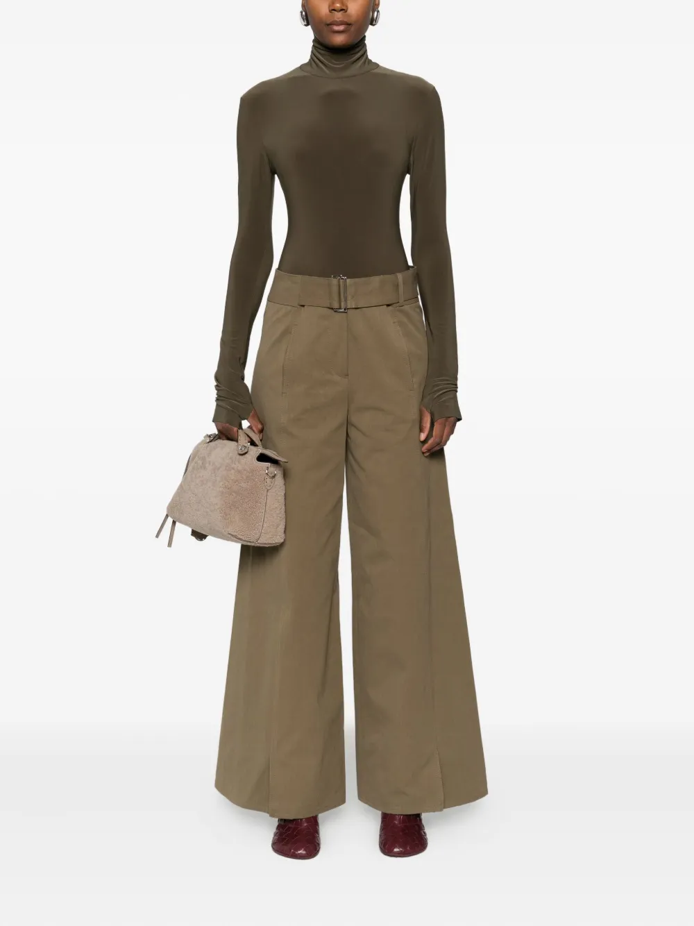 Norma Kamali long-sleeve high-neck bodysuit - Bruin