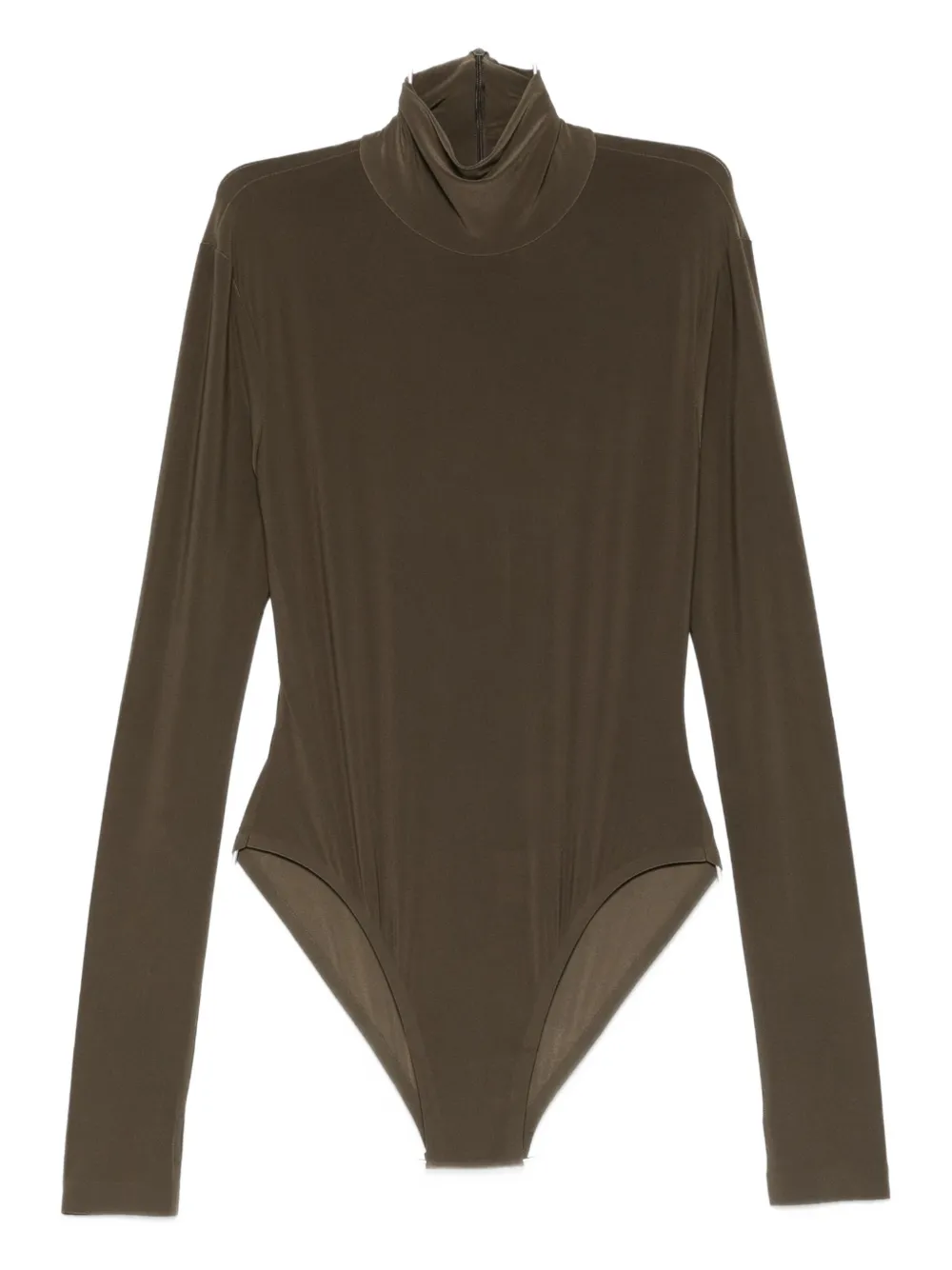 Norma Kamali long-sleeve high-neck bodysuit | Brown | Image 1