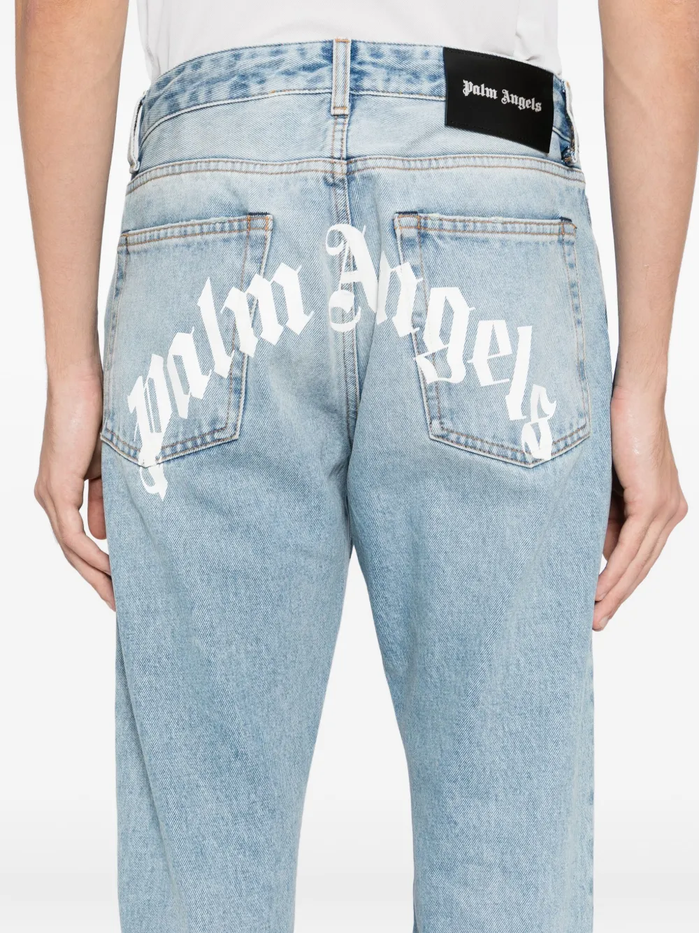 Palm Angels Jeans met logoprint Blauw