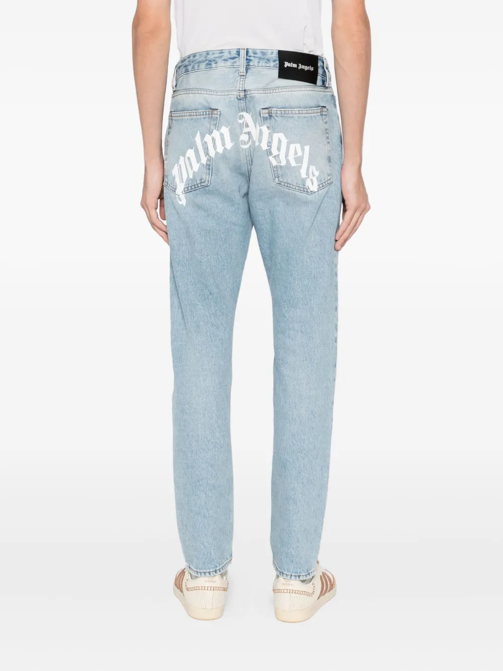 Palm Angels Jeans met logoprint Blauw