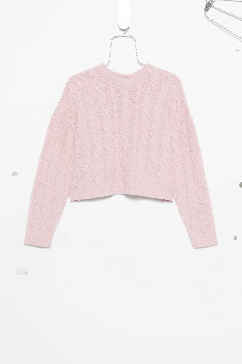 3311 cable-knit open-back sweater - Rosa