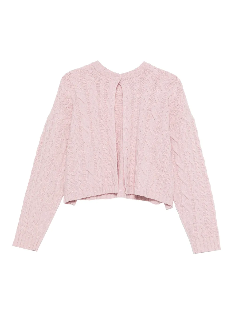 3311 Cable-knit Open-back Sweater In Pink