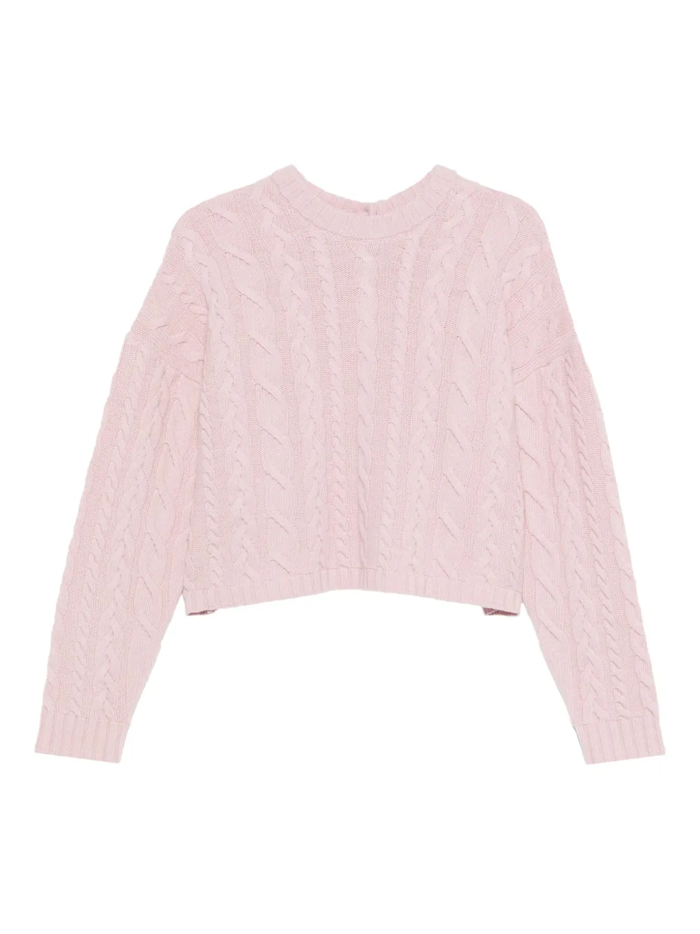 3311 Cable-knit Open-back Sweater In Pink