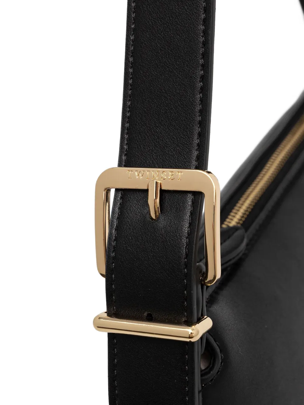 Twinset Logo-plaque Shoulder Bag In Black