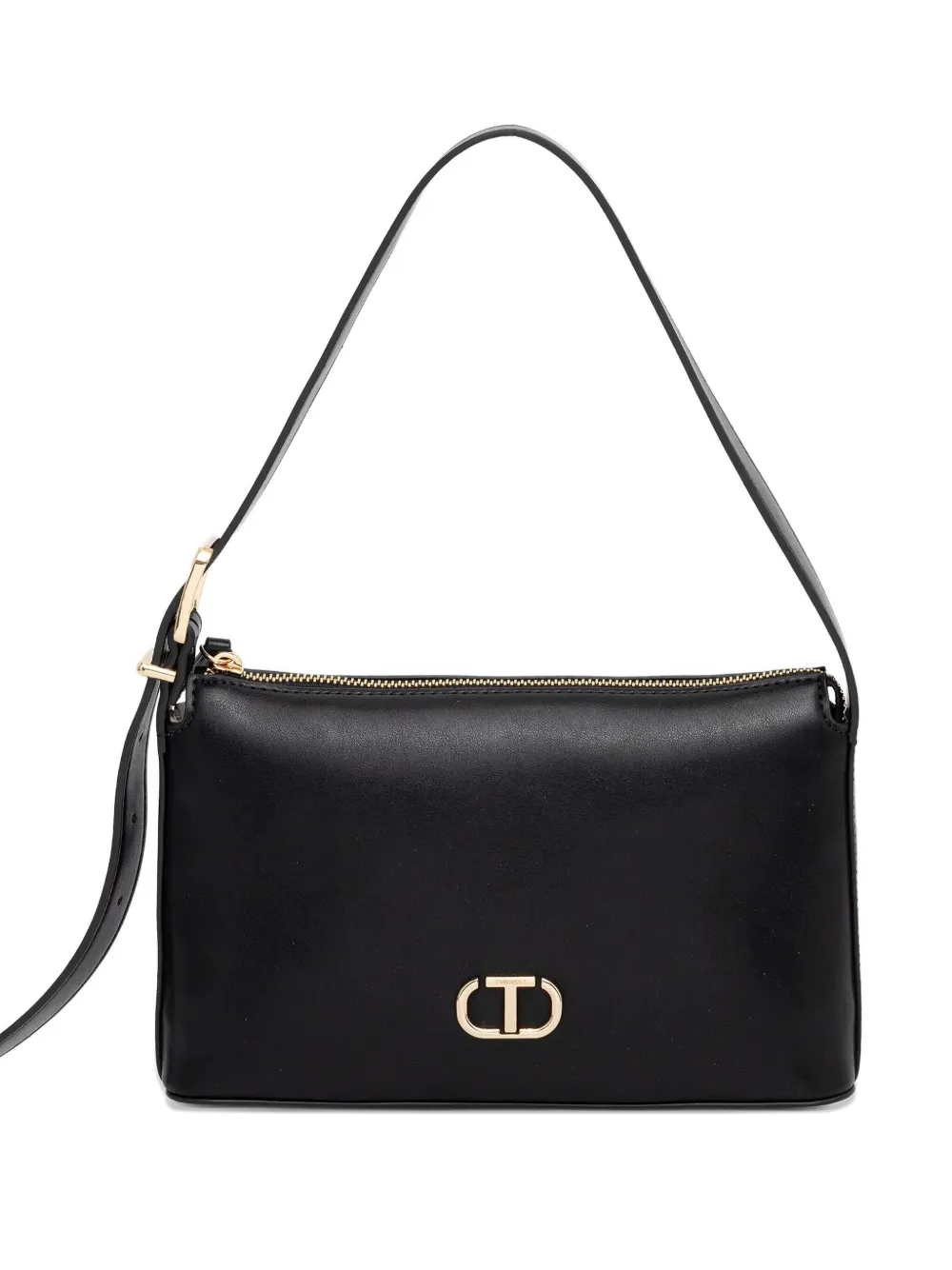 Twinset Logo-plaque Shoulder Bag In Black