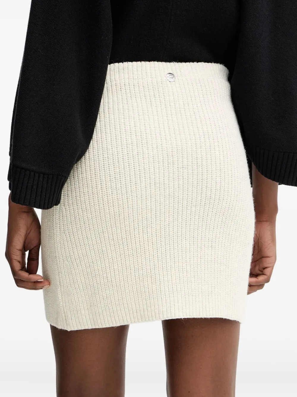 Twinset Ribbed Skirt In White