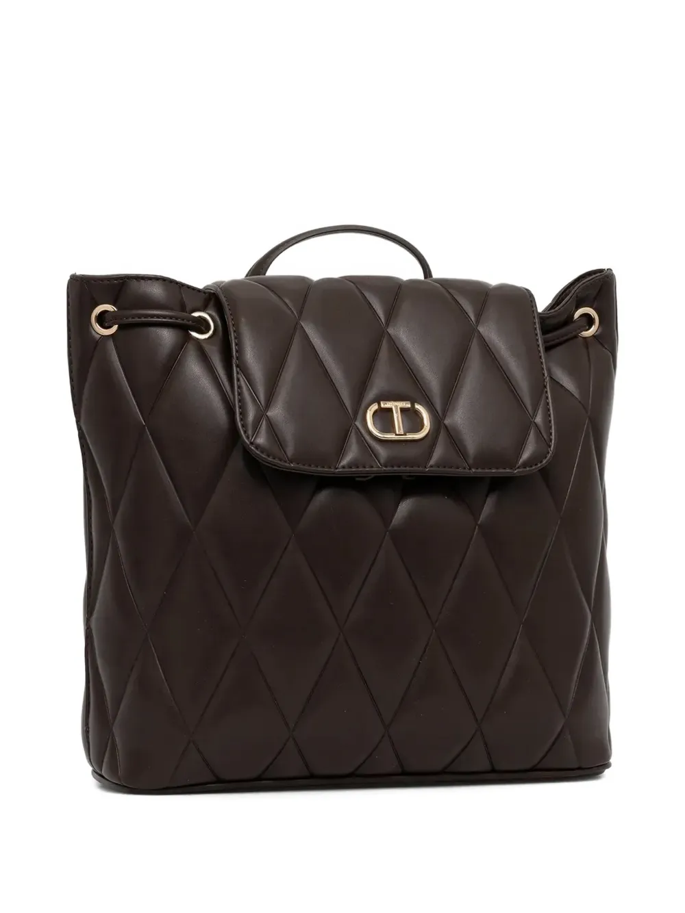 Twinset Logo-plaque Backpack In Brown