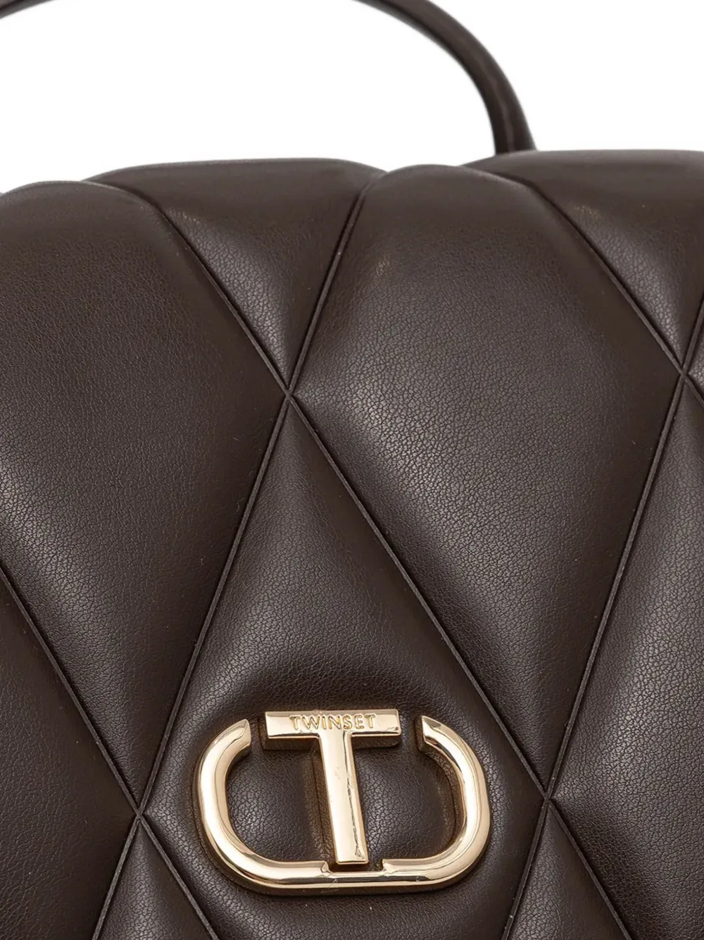 Twinset Logo-plaque Backpack In Brown