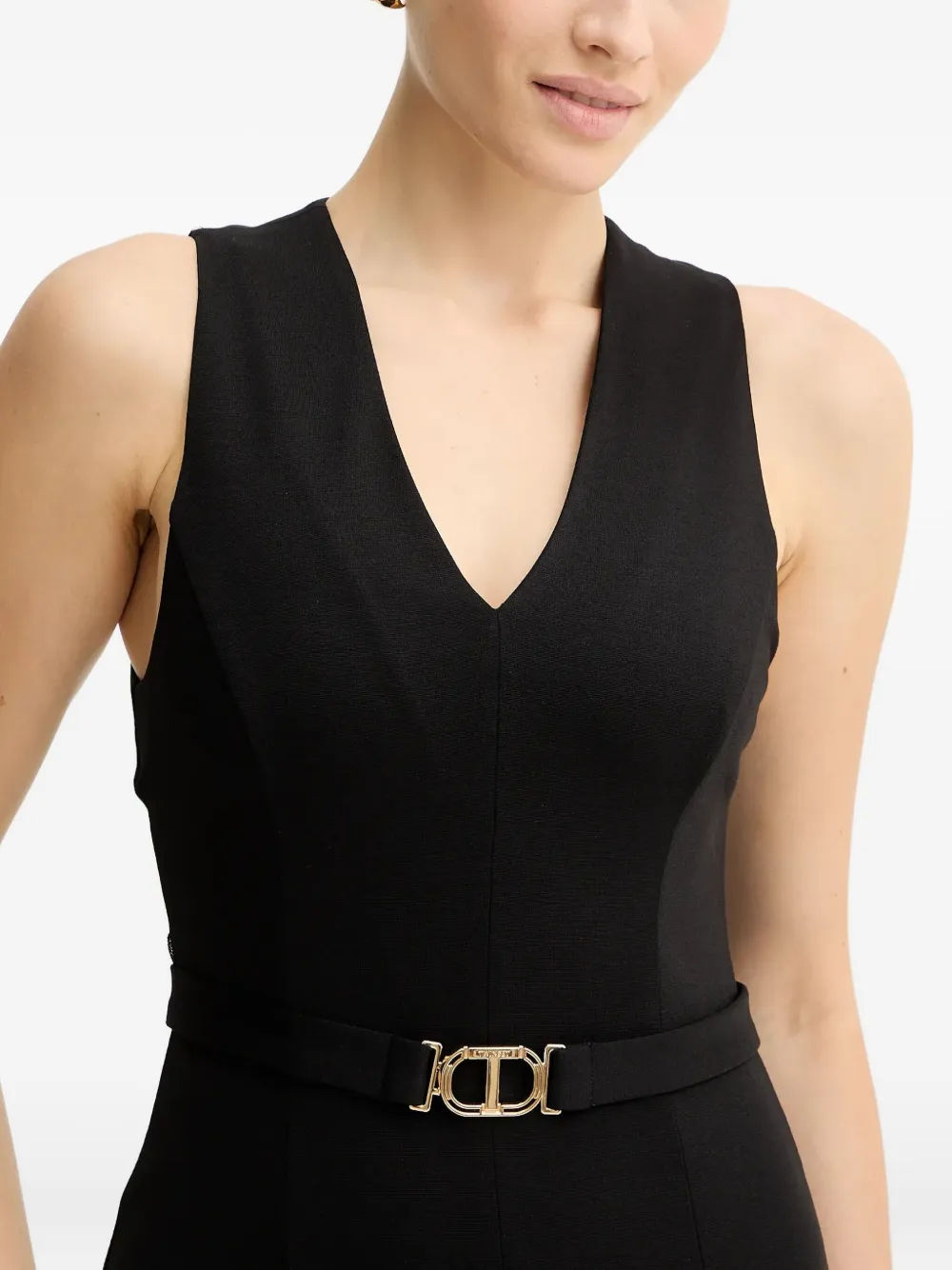 Twinset Belted Dress In Black
