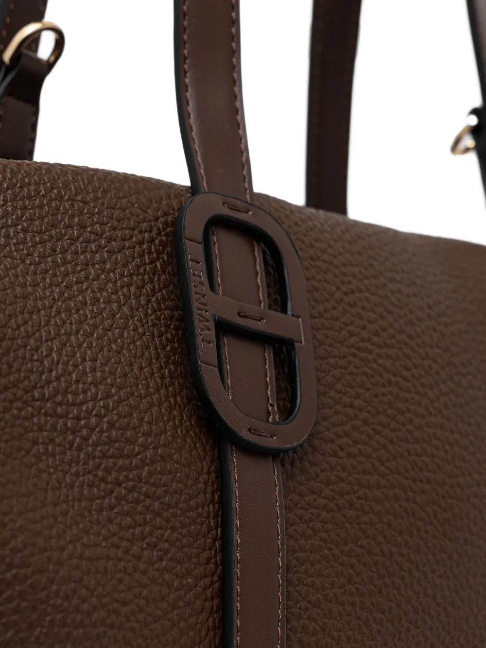 Twinset Logo-plaque Tote Bag In Brown
