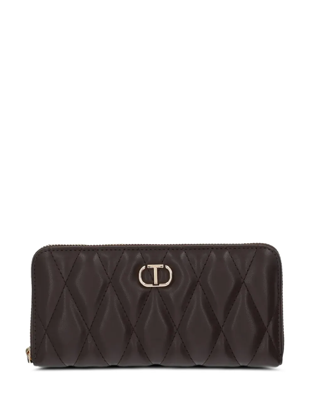 TWINSET logo-plaque wallet - Marrone