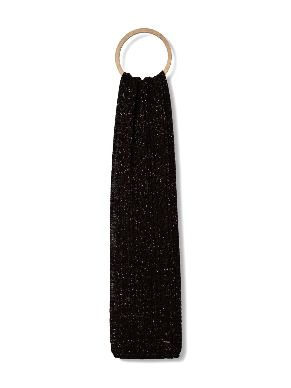Twinset Ribbed Scarf In Black