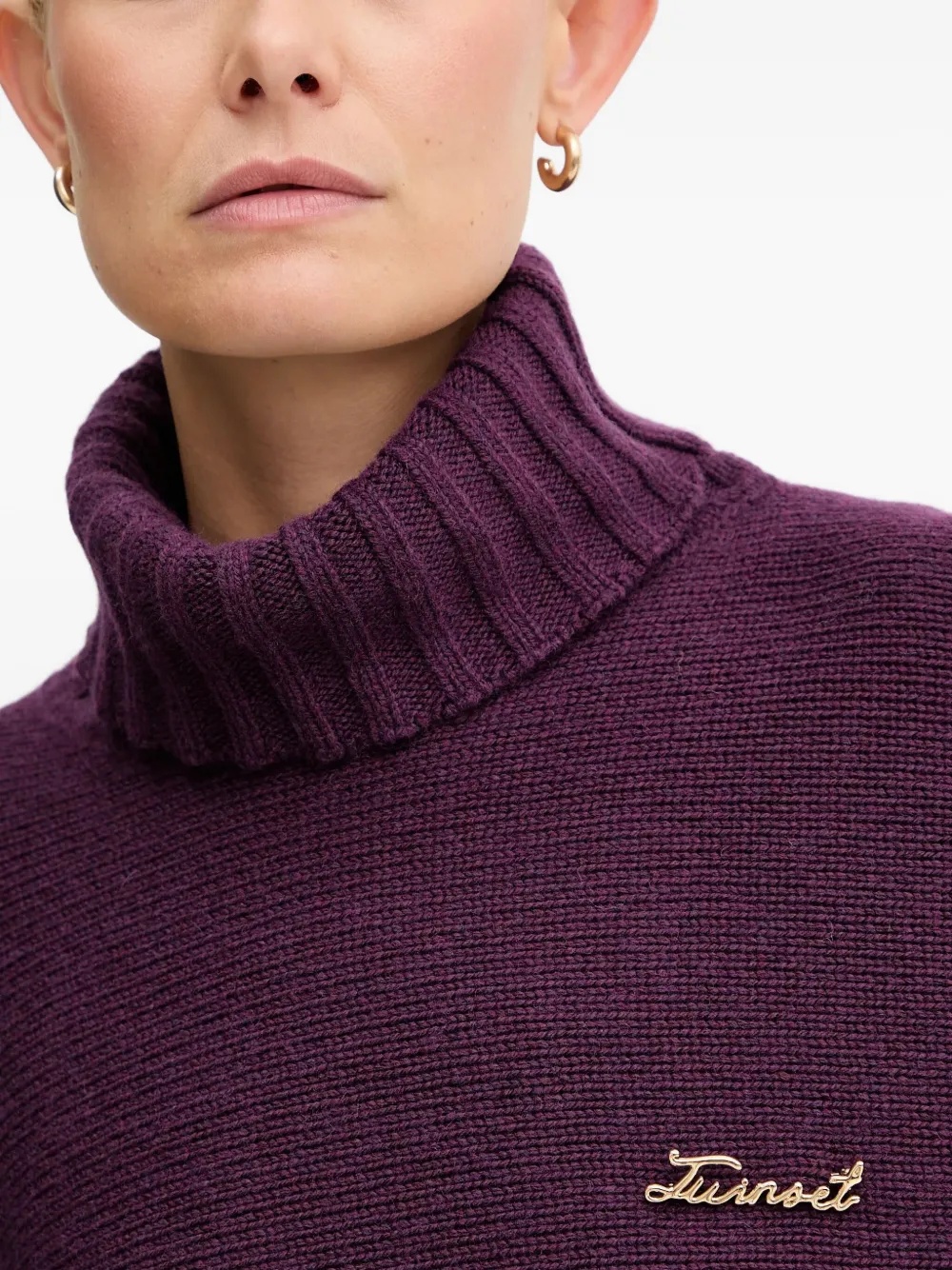 Twinset Logo-lettering Jumper In Purple