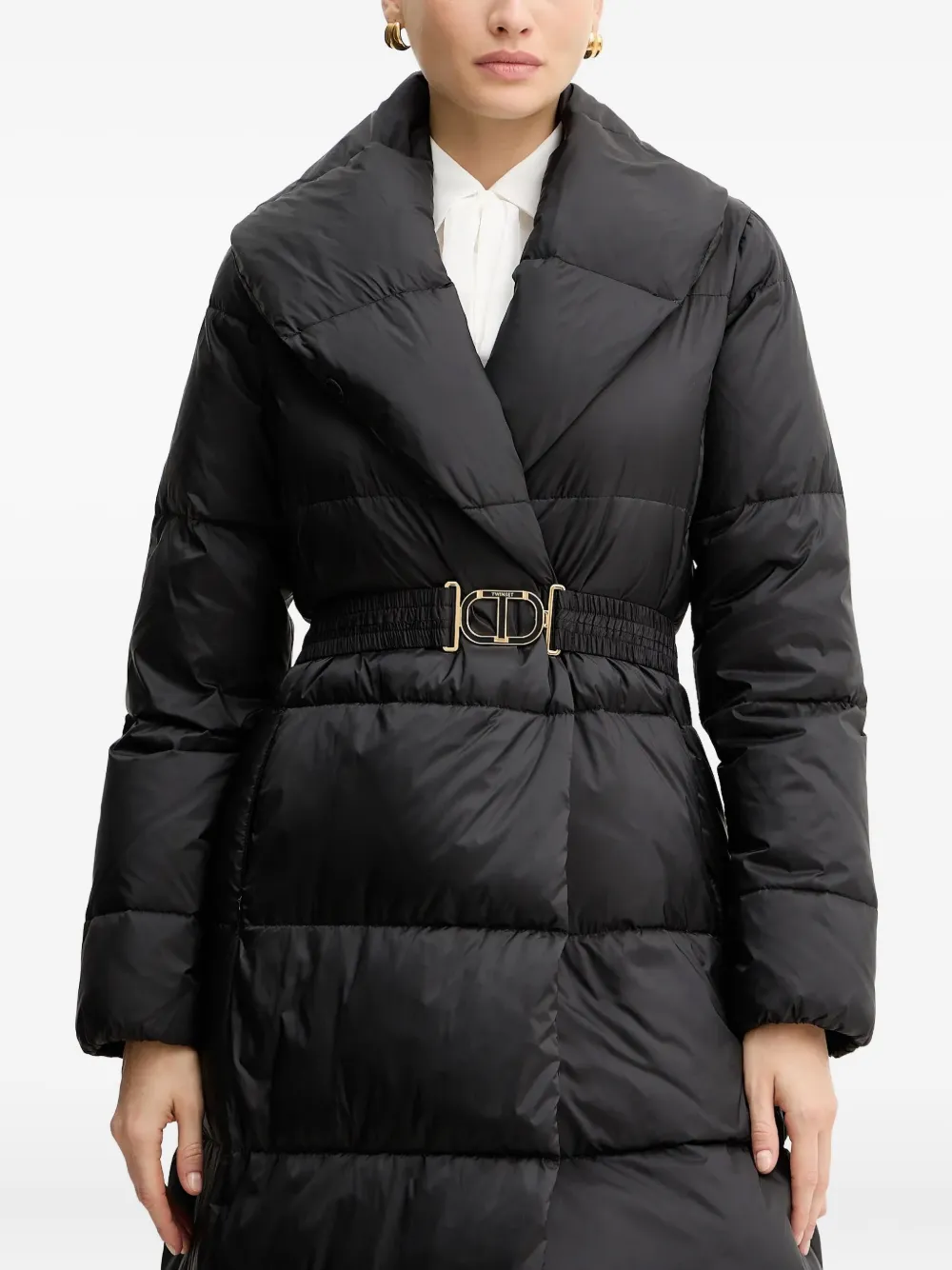 TWINSET Cappotto con cintura - Nero