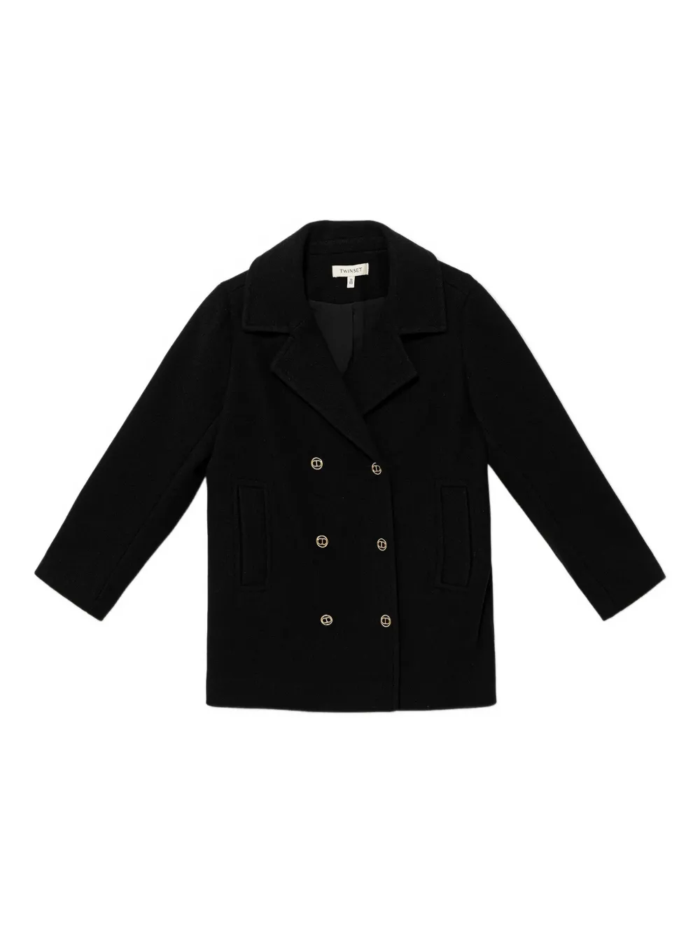 TWINSET Kids Doppelreihiger Mantel - Schwarz