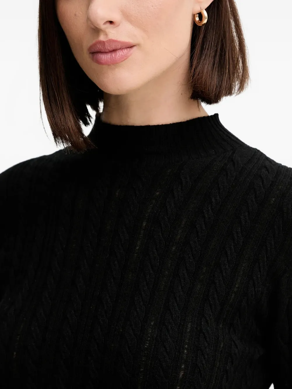 TWINSET Kabelgebreide trui Zwart