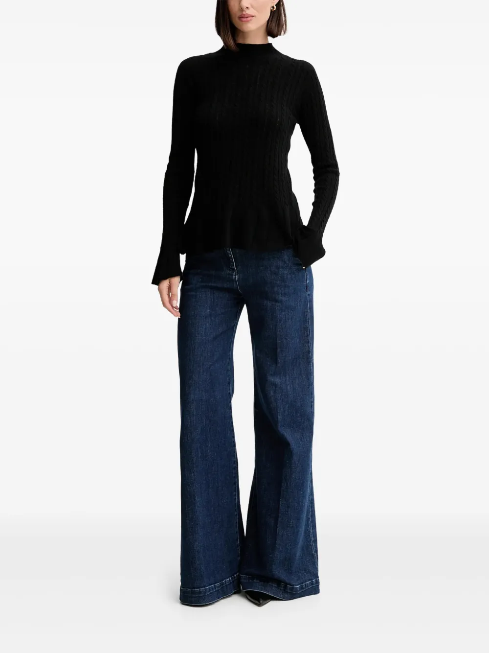 TWINSET Kabelgebreide trui Zwart