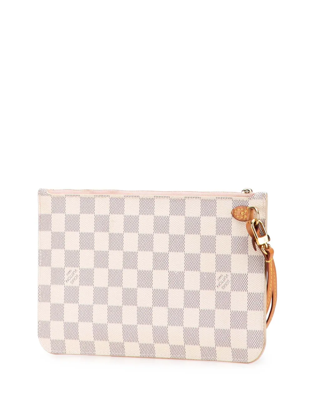 Pre-owned Louis Vuitton 2018 Damier Azur Neverfull Mm Pouch In Blue