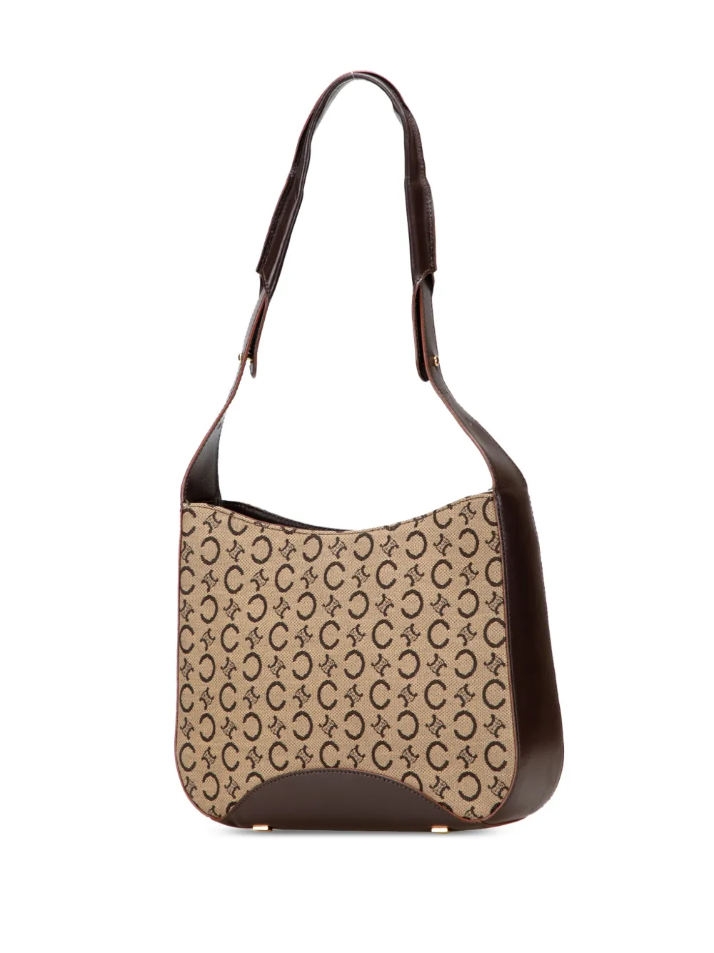 Pre-owned Celine 1999 C Macadam Canvas Shoulder Bag In Brown