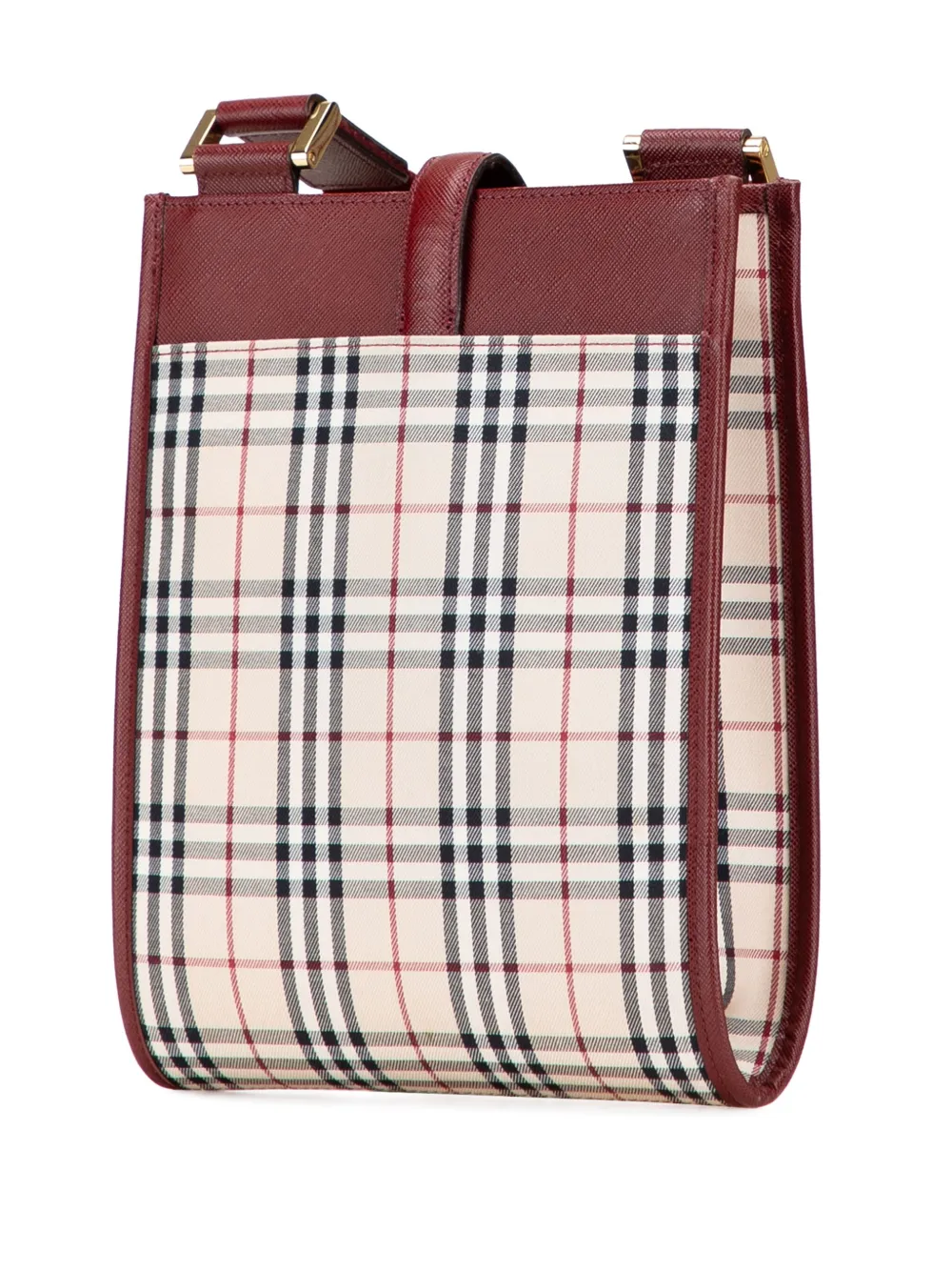 Pre-owned Burberry 2000-2017 House Check Canvas Crossbody Bag In Brown