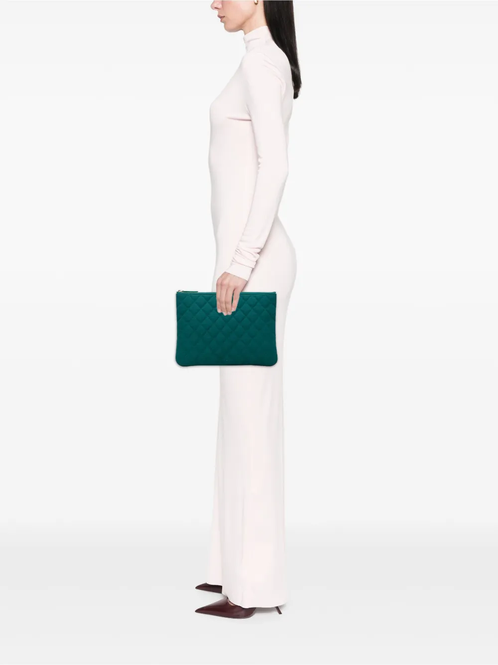 CHANEL Pre-Owned 2020 Medium Quilted Jersey O Case clutch bag | Pre-Owned | Image 2