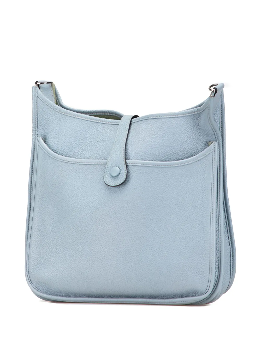 Pre-owned Hermes 2013 Clemence Evelyne Iii 33 Crossbody Bag In Blue