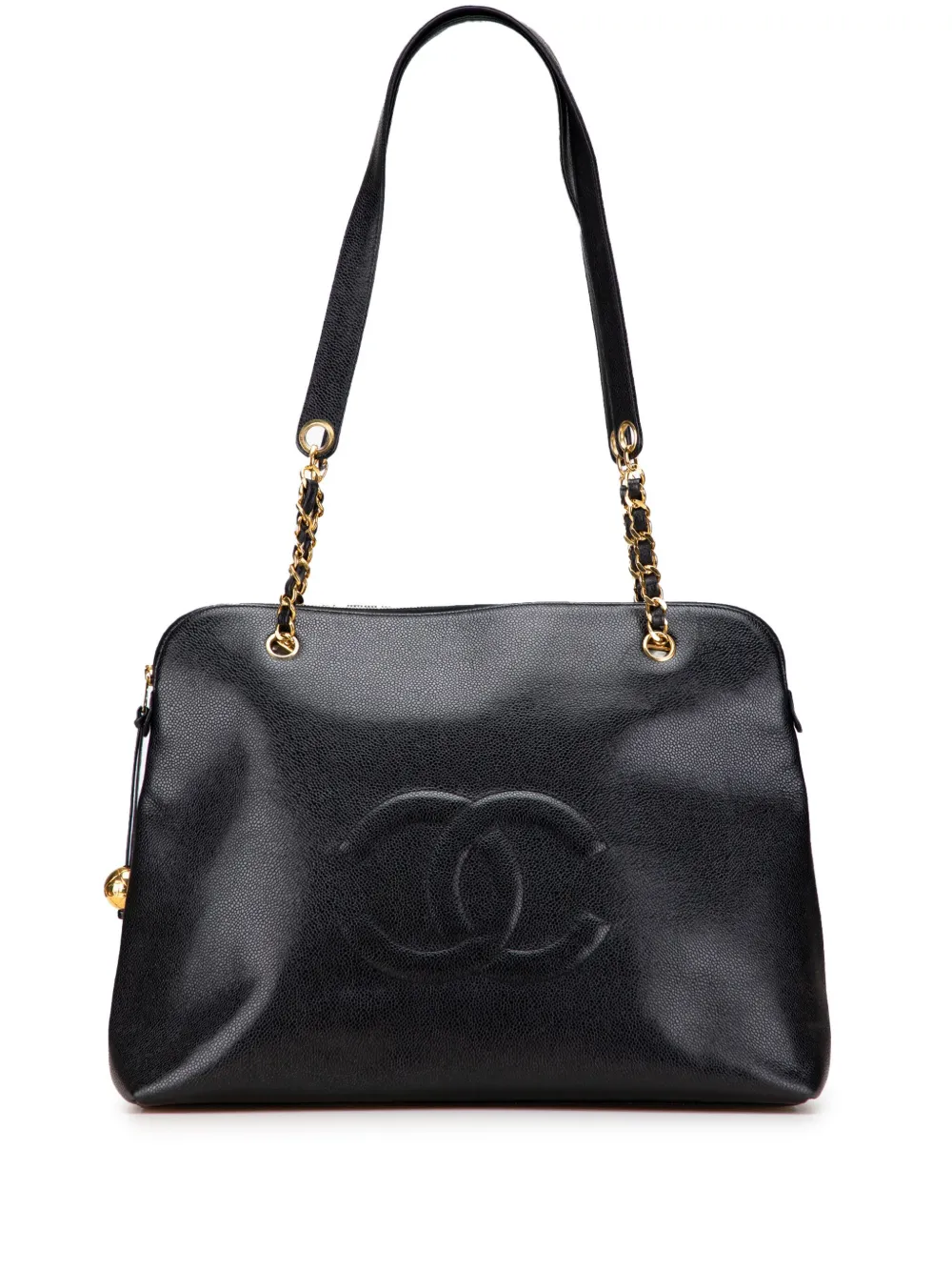 CHANEL Pre-Owned 1994-1996 ココマーク キャビア チェーン トートバッグ - ブラック CHANEL Pre-Owned 1994-1996 ココマーク キャビア チェーン トートバッグ - ブラック