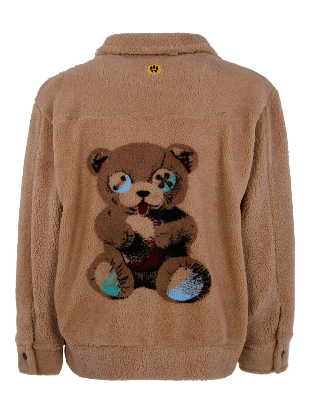 Barrow Button Teddy Jacket In Brown