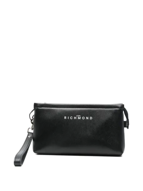 John Richmond logo-print clutch bag